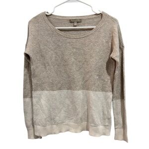 Banana Republic XS Neutral Cotton Blend Pullover Color Block Sweater